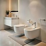 Sanitari sospesi WC e Bidet in Ceramica Copriwater soft-close Ceramiche Dolomite serie ALBA - Bianco Lucido