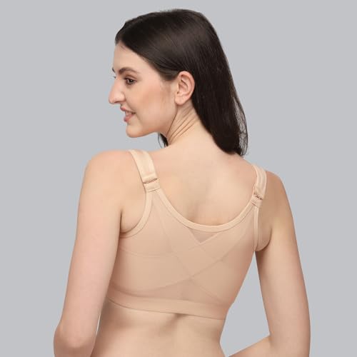 Image of SOIE Women Front Closure Full Coverage Non Padded Non Wired Posture Correction Bra