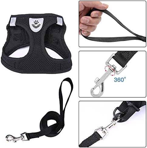 Step-in Dog Harness Adjustable Reflective Soft Dog Harness Breathable Vest Seat Belt for Small Dogs (XS)