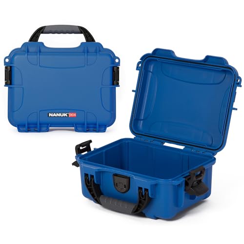 Image of NANUK 904 Empty Hard Case - IP67 Waterproof Protective Hard-Shell Case, Impact-Resistant & Dustproof Storage Case, Perfect for Travel, 10.2 inch x 7.9 inch x 4.5 inch, Made in Canada - Blue
