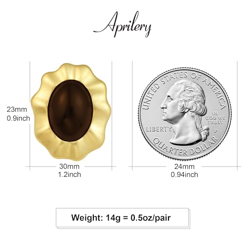 Big Chunky Gold Earrings for Women, Trendy Vintage 14K Gold Plated Black Cubic Zirconia Enamel Stud Statement Earrings Dupes Jewelry for Women Gifts for Her4