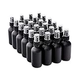 7 Colors Available - The Bottle Depot Bulk 24 Pack 2 oz Black Glass Bottles With Spray; Wholesale Quantity for Essential Oils, Serums with Pretty Frosted Finish to Protect and Preserve Quality