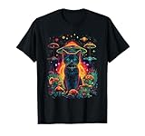 Psychedelic Cat in Space Trippy Alien Galaxy Visual T-Shirt