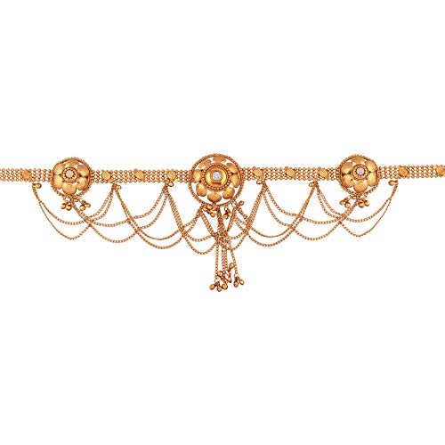 I Jewels 18K Gold Plated Traditional Ethnic Stone Studded Adjustable Boho Waist Chain/Belly Chain/Kamarband For Women (B024) (B07H6DZRH2) Amazon Price History, Amazon Price Tracker