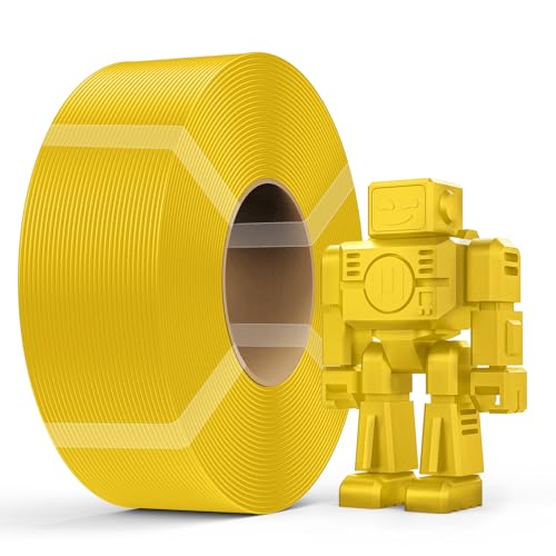 Creality Refill PETG Filament 1kg(2.2lbs) 3D Printer Filament:Refilament 1.75mm PETG Filament for Bambu Lab Reusable Spools Dimensional Accuracy 0.03mm Yellow