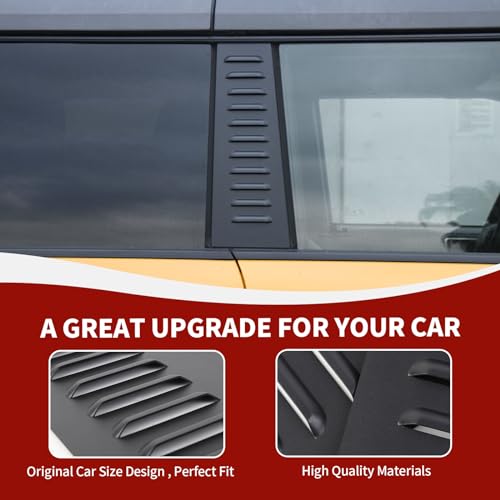 Image of RAZPOY for Bronco B Pillar Post Panel Cover, Rear Door Window Decal Compatible with 2021-2023 Ford Bronco Exterior Accessories 4-Door, Aluminum Alloy