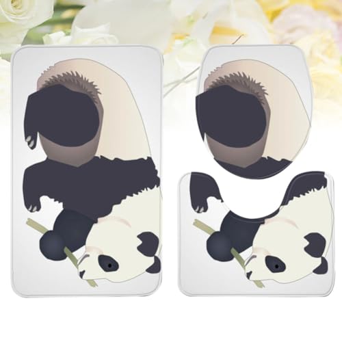 Alfombrillas de baño SHINEOFI con tapa de inodoro de panda 5