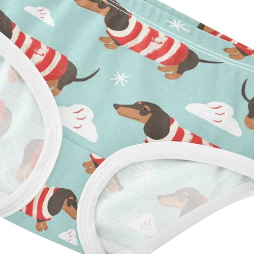 Wusikd Dachshund Dogs Girls' Underwear Cotton Red Girls Briefs Soft Toddler Underwear 2T4
