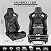 2PCS Universal Automotive Racing Seats with PVC Leather Reclinable Racing Bucket Seats with Dual Sliders