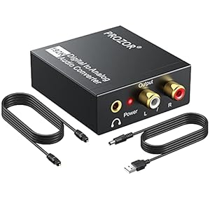 PROZOR 192KHz Digital to Analog Audio Converter DAC Digital SPDIF Optical to Analog L/R RCA Converter Toslink Optical to…
