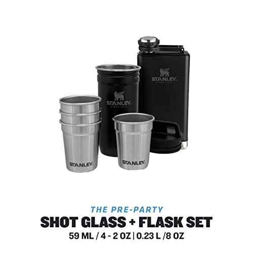 Miniatura 3 de Stanley 1913 Adventure Pre-Party Vasos De Chupito Petaca Set Matte Black - Acero Inoxidable Sin Bpa - Petaca De Acero Inoxidable - Set De Regalo - Apta Para Lavavajillas
