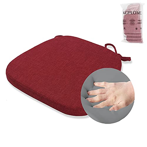 Kgplome Chair Cushion With Ties For Dining Chairs - Memory Foam Non Slip Kitchen Chair Pad And Dining Seat Cushion With Machine Washable Cover [16.5 X 16.2 Inches] (Red, 1) #TOP19