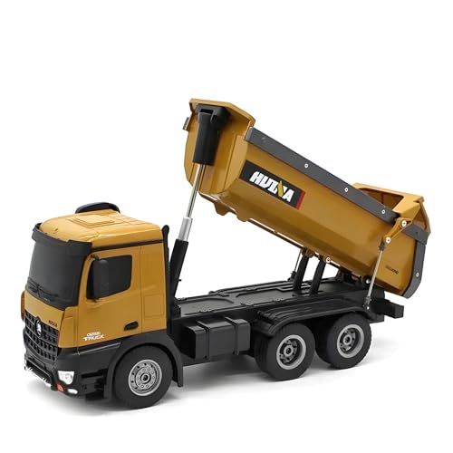Caminhão com Caçamba Basculante 1:14, Motor Potente e Controle Remoto por 2,4 GHz, Brinquedo de Cami
