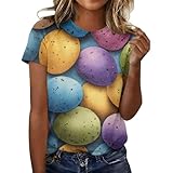 Women's Round Neck 2026 Summer Loose Tops Fashion Short Sleeve Blouse T Shirt Dressy Casual Easter Printed Shirts