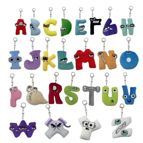 Letters Plush 26 Pcs letters Plush Toys Fun Stuffed letters Plush Figure Dolls Funny Plush Toy Gift for kids and Fans (4 inch)