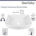 DeerValley Farmhouse Kitchen Sink 33 inch, White Fireclay Apron Front Farm Sinks, Single Bowl Deep Drop In Undermount Sink with Grid and Basket Strainer, Easy to Clean