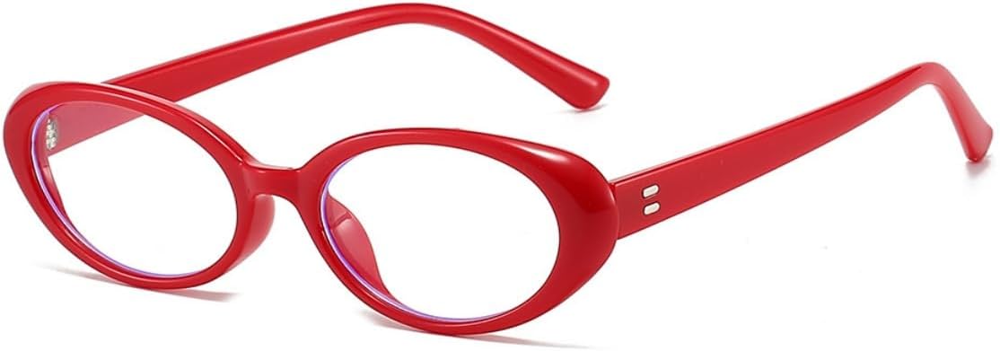 Retro Oval Sunglasses for Women Men Fashion Small Blue Light Glasses 90s Non Prescription Cosplay Eyewear