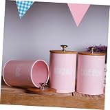 Homoyoyo 3 Stück Teiliges Küchen Vorratsglas mit Bambusdeckel Luftdichte Aufbewahrung für Getreide Kaffee Tee und Snacks Multifunktionale Lebensmittelbehälter in Rosa Praktische und