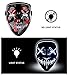 LED Halloween Mask Light up Mask purge Mask Halloween Festival Party for Men Women Kids White