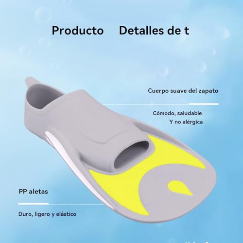 Aletas de natación cómodas que no aprietan para pie infantil 7
