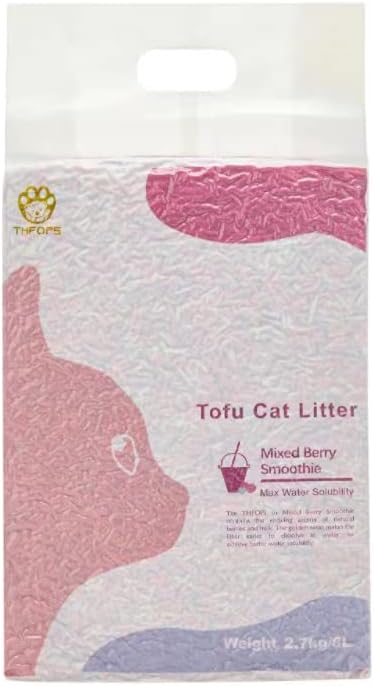 Tofu Cat Litter, Flushable, 100% Natural and Biodegradable, Quick Clumping and Dust Free, Odor Control Ultra Absorbent, Strong Deodorizer with Maximum Water Solubility,6 lbs/Bag