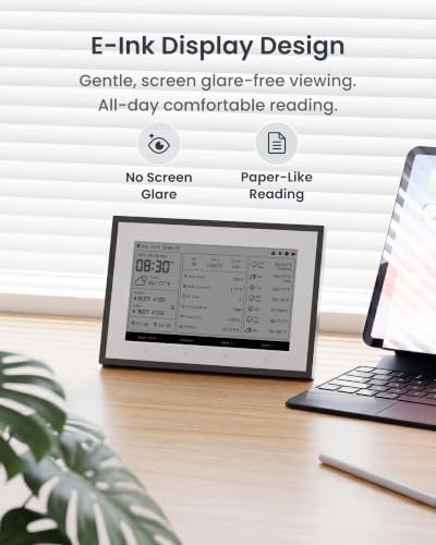 SwitchBot Smart E-Ink Weather Station, 7.5" Wireless Indoor & Outdoor Temperature and Humidity Monitor with Electronic Calendar, Compatible with Google, iCloud, Outlook and More - 2