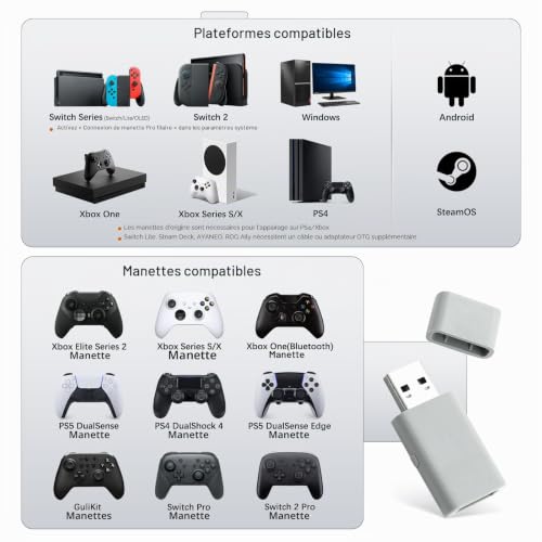GuliKit Goku 2 Adaptateur sans Fil pour Manette Switch/PS5/PS4/Xbox – vue 2