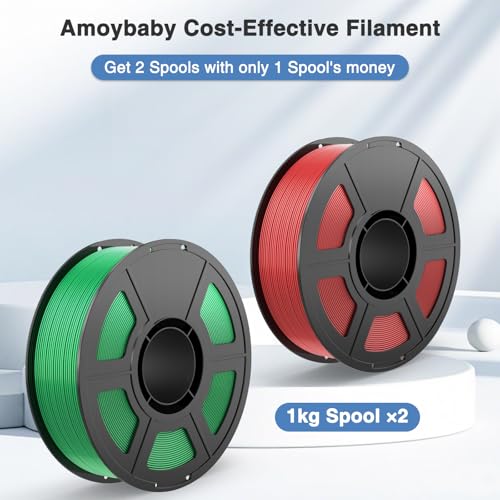 Image of Silk PLA Filament 1.75mm 3D Printer Filament Bundle, Christmas Filament Value Pack 2kg Spool (4.4lbs), Dimensional Accuracy + /- 0.03 mm, Fit Most FDM 3D Printer (Red&Green)