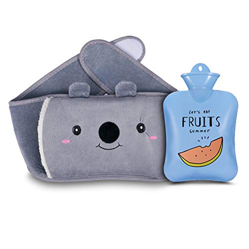 Hot Water Bottle, Warm Water Bag Rubber Hot Water Pouch with Soft Plush