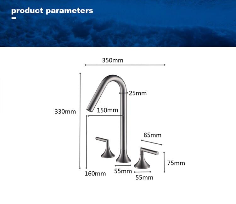 Robinet de lavabo mitigeur eau chaude et froide double commande repandu laiton - 2