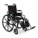 Medline Premium Ultra-Lightweight Wheelchair with Flip-Back Desk Arms and Elevating Leg Rests for Extra Comfort, Black, 18 x 16 Inch Seat