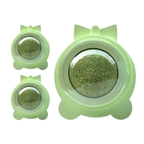Bola De Hierba Gatera - Juego De 3 Unidades Pelotas De Menta para Pared | Golosinas Masticables De para Juego Interior Y Exterior, Interactivo Exterior para Enriquecimiento Mordida Dentición