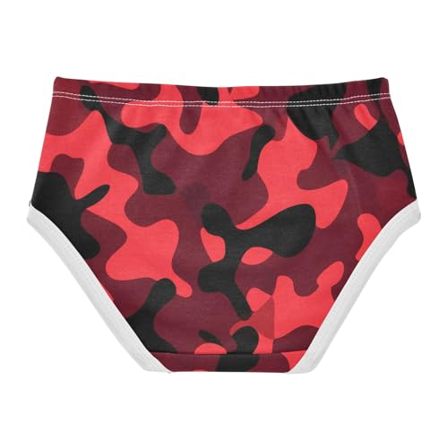 Toddler Underwear Custom 2t Cotton Cute Panties Girl Cartoon Underpants Briefs Camouflage Abstract Red2