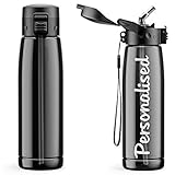 Purple Print House Personalised Water Bottle With Straw