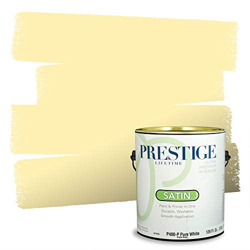 PRESTIGE Paints Interior Paint and Primer In One, 1-Gallon, Satin, Comparable Match of Benjamin Moore* Hay Stack*