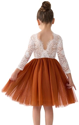 Image of 2Bunnies Girl Peony Lace Back A-Line Straight Tutu Tulle Party Flower Girl Dress