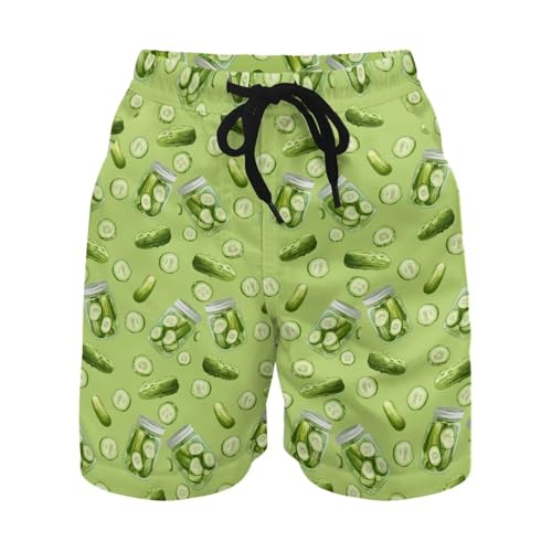 Boys Causal Shorts Quick Dry Green Pickles Swim Trunks 4-5t Kids Sport Swim Beach Shorts Elastic Waist