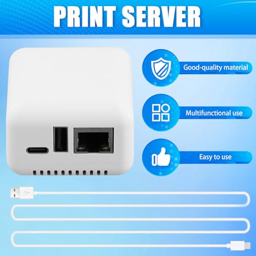 Iyalezirk P330 Print Server Połączenie Kablowe USB 2.0 Łatwe Drukowanie, NP330 Cloud Printing Serwer Wydruku