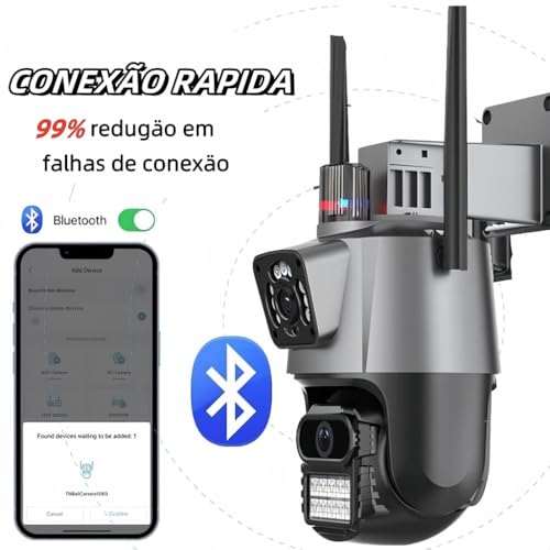 Câmera De Segurança Externa Lente Dupla Com Sirene 8mp Full Hd 4K 360graus Wifi Visão Noturna “ICSEE