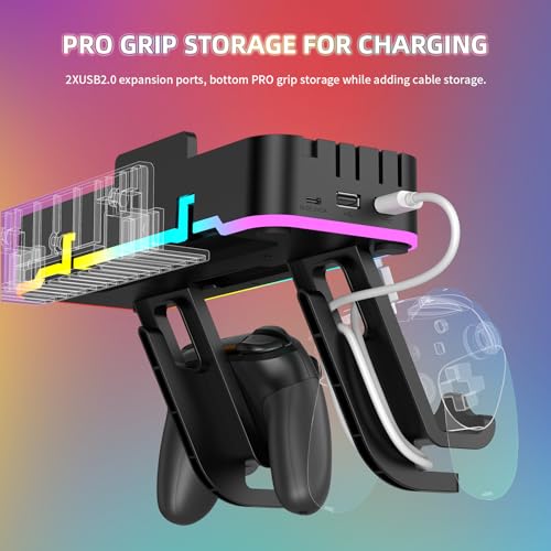 image for FASTSNAIL RGB Switch Wall Mount for Joy-Con Charger, Switch Holder for