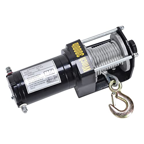 Winche eléctrico de 3000 lbs con cuerda de acero 12V miniatura 2