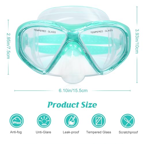 Image of Kids Swim Goggles Snorkel Diving Mask for Boys Girls Ages 5-15, Two-Color Anti-Fog Swimming Goggles with Nose Cover