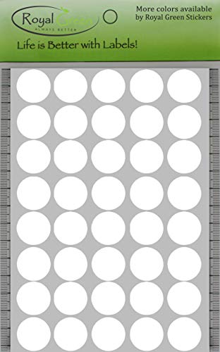 Royal Green Round Stickers Color Coding Dots Labels 19Mm 3/4 Inch - White - 280 Pack #TOP6