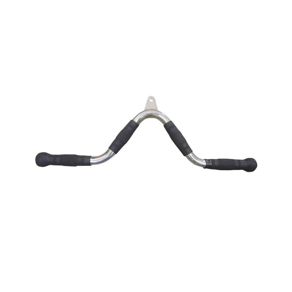 Chrome LAT Pull Down Bar | Gym Handle V Shaped Triceps Press Down Bar with Rubber Hand Grips Cable Attachment (B08RB5BXV5) Amazon Price History, Amazon Price Tracker