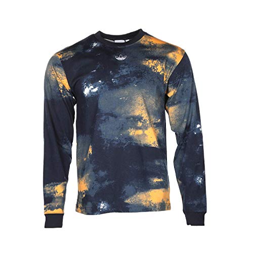 Image of adidas Originals Men's Graphic Long-Sleeve Tee, Legend Ink/Flash Orange, S