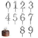 Reusable Number Birthday Candle Holder Set, Digital Birthday Cake Candle Holders Set, Silver Cake Topper Decorations, Adjustable Candles Stand, Party Cakes Accessories(1set)