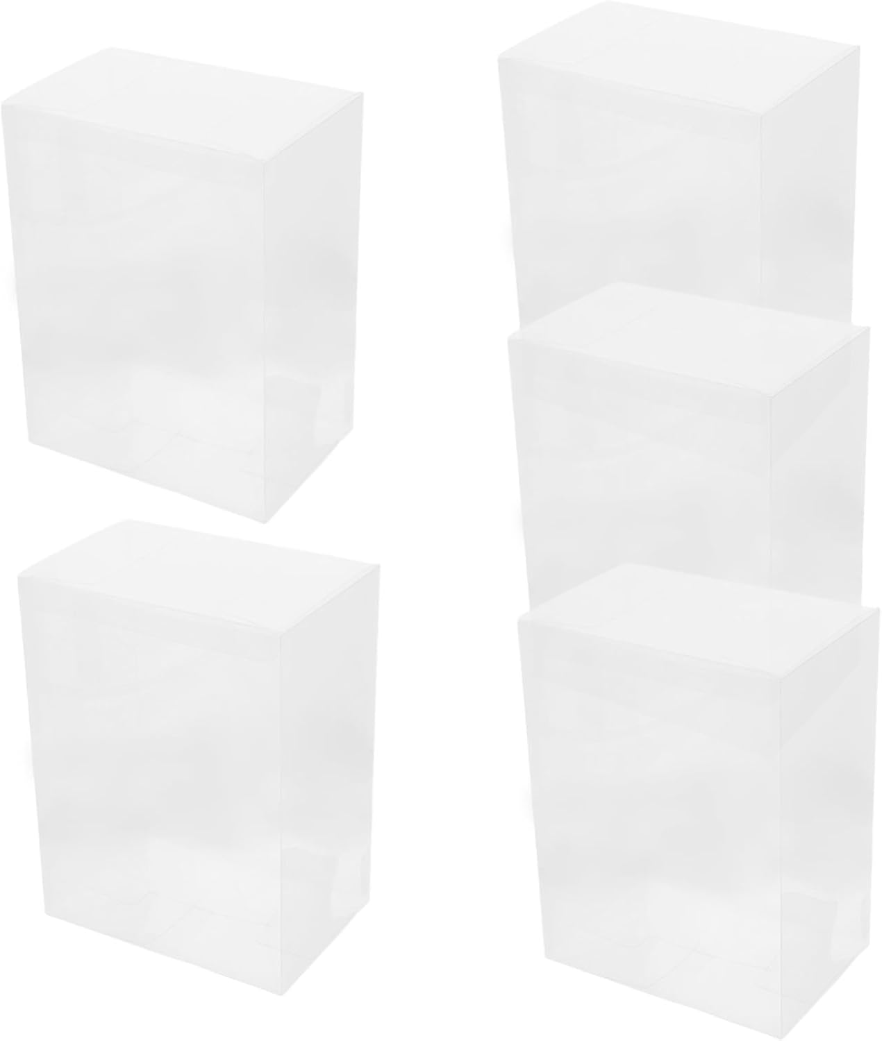 5pcs Display Box Favor Boxes for Figures Miniature Display Case Stackable Lids for Collectibles