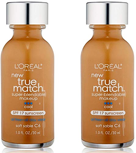 Loreal Paris True Match Super Blendable SPF 17 Cool Soft Sable Foundation Makeup - 2 per case.