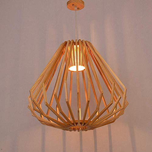 Plafonnier moderne en bois massif et suspension LED salon moderne - 6