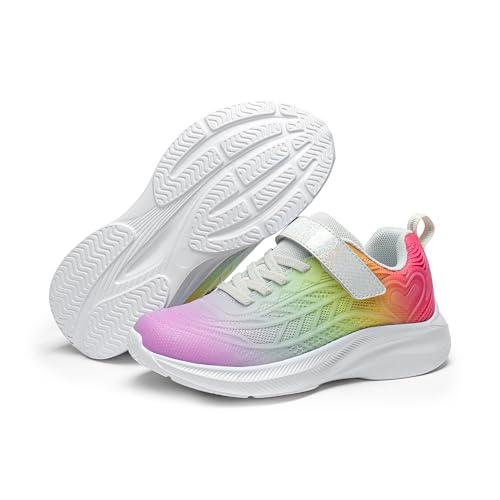 Image of DREAM PAIRS Kids Sneakers Running | Lightweight,Breathable,Comfortable, Non Slip,Hook-and-Loop,Walking, Gym, School, Daily Play,Colorburst